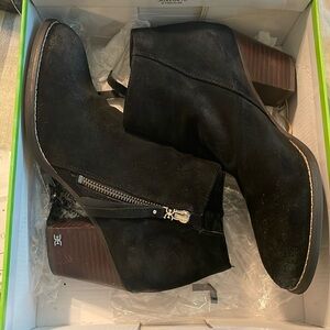 Sam Edelman Macon black leather suede booty size 9 medium